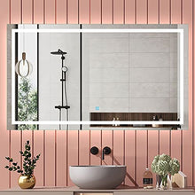 Aicait Specchio da Bagno 120 x 70 cm, Specchio LED con Illuminazione con Interruttore Touch e Funzione Anti-appannamento, Bianco Fredda 6000k