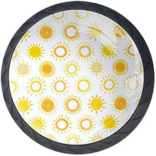 Semplice giallo sole Art Design Pattern Pomelli per Porta Set di 4 Pomelli per Mobili Manopole per Cassetti Cucina Armadio Vetro