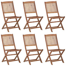 vidaXL Sedie da Giardino Pieghevoli 6 pz con Cuscini Massello Acacia
