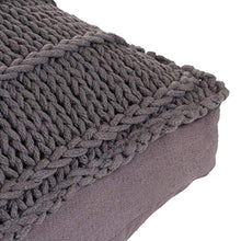 ROMELAREU Cuscino da Terra Quadrato a Maglia Cotone 60x60 cm Grigio Casa e Giardino Arredo Cuscini Foderati