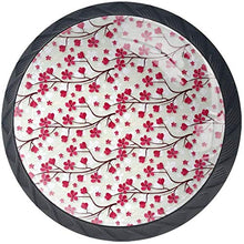 Bella Cherry Blossom Pattern Pink Pomelli per Porta Set di 4 Pomelli per Mobili Manopole per Cassetti Cucina Armadio Vetro