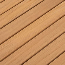 Meubletmoi 4683 - Tavolino da giardino quadrato in alluminio, colore: Beige e Teck