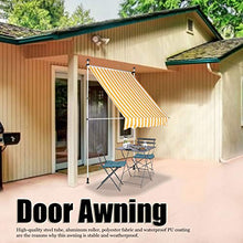 GOTOTOP - Tenda parasole retrattile per finestre, altezza regolabile, 2-3 m, per esterni, per balcone e terrazza, colore: giallo e bianco