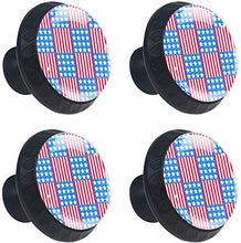 Strisce rosse stelle bianche blu Pomelli per Porta Set di 4 Pomelli per Mobili Manopole per Cassetti Cucina Armadio Vetro