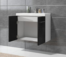 Badplaats Mobili da bagno Toledo 01 60 x 35 cm Nero lucido - armadietto mobile lavello vanità