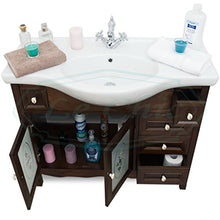 MOBILE DA BAGNO CLASSICO NOCE CON LAVABO 105 CM