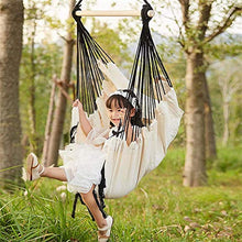 Sedia a hammock Swing con kit hardware, canvas di custodia in custodia a ramme d'attaccatura, comprendente due cuscini di seduta morbida, per camera da letto interni all'aperto, peso massimo 263 libbr