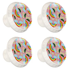 Maniglie per cassetti Manopole per cassetti Manopole rotonde Confezione da 4 per armadietto, cassetti, cassettiere, cassettiere ecc - Arco E Margherite Del Rainbow