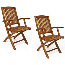 Set 2 sedie pieghevoli eden con braccioli in legno teak da giardino