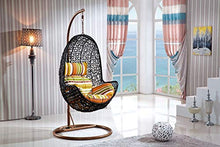 TBDLG Egg Chair Rattan Swing Chair, Outdoor Indoor Vimini Teardrop Hanging Chair con Supporto con Cuscino e Cuscino, Poltrona Sospesa per Giardino e Patio