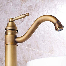 HYY-YY - Rubinetto antico per lavabo con miscelatore rotante in ottone massiccio monovasca, lavabo, lavandino con tubi caldi e freddi