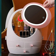ZouYongKang Organizzatore di Trucco, Cabinet per Tenere Il Trucco Prodotti di Bellezza Accessori per Capelli, con Specchio per Il Trucco a LED, Adatto per controsoffitti per Il Bagno e cassettiere da