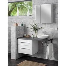 Fackelmann Armadietto a due ante con illuminazione a LED, 60 cm, bianco opaco