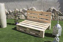 Divano in pallet, levigato e piallato, da 120 cm x 80 cm, per interni/esterni, naturale, con poltrone in pallet