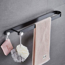 Portasciugamani portasciugamani ventosa in alluminio nero opaco con due ganci, lunghezza 55 cm argento