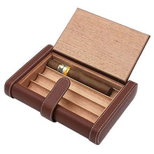 SCDZS Leather Cigar Box - Portable Cedro Legno e Pelle Cigar Storage Box Seal Design con Una buona Tenuta (Color : Black)