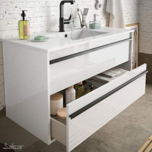 Attila - Lavabo con mobiletto, 80 x 54 x 45 cm, colore: Bianco lucido