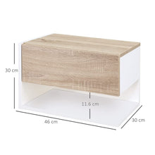 giordano shop Set 2 Comodini Sospesi 46x30x30 cm in Truciolato Rovere e Bianco