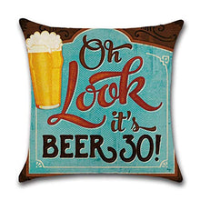 Gspirit 4 Pack Retro Birra Modello Cotone Biancheria Cuscino Decorativo Caso Federa per Cuscino 45x45 cm