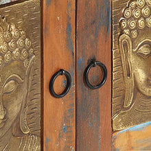 vidaXL Credenza Decorata con Buddha 60x35x75 cm in Legno di Recupero