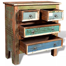 Tidyard Armadietto cassettiera in Legno di Recupero con 4 Cassetti