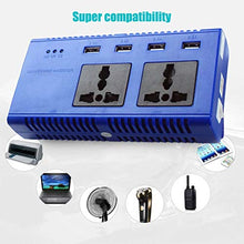 ZHANGJA Convertitore di Inverter di Alimentazione per Auto Portatile Caricatore USB A 4 Porte Inverter per Striscia di Alimentazione Intelligente con Display A LED