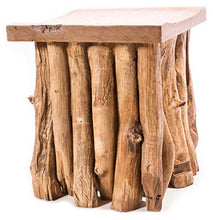 Windalf - Sgabello e comodino AMA H: 45 cm, pezzo unico, realizzato a mano in radice