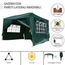 Outsunny Gazebo da Giardino Impermeabile con Pannelli Laterali Pieghevole 3x3m