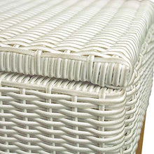 Gartentraum Sgabello da Giardino in Rattan con Legno di eucalipto - Bianco - Sgabello Albaran