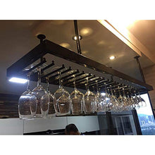 JHGJBJ Vino Rack Metallo Appeso, Ferro Battuto Titolare Calice Soffitto Appeso Regolabile in Altezza, con Serbatoio Bottiglia (Size : 60x30cm)