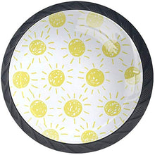 Modello di sole giallo senza soluzione di continuità Pomelli per Porta Set di 4 Pomelli per Mobili Manopole per Cassetti Cucina Armadio Vetro