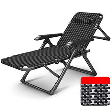 WZDD Sedia a Sdraio Pieghevole, Portatile Sedia Sdraio da Spiaggia Richiudibile, con Braccioli Sedie a Sdraio Zero Gravity - (Nero)