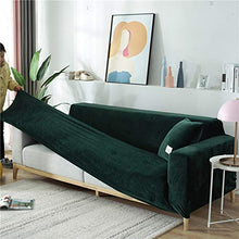 Copridivano in peluche per divano a 3 cuscini, rivestimento in velluto elasticizzato per poltrona, per mobili e divani Loveseey, 3 posti, 190,5-231,1 cm, colore: verde