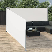 vidaXL Tenda da Sole Laterale Retrattile per Patio Privacy Automatica Schermo Parasole Frangivento 170x1000 cm in Tessuto PU Crema Telaio in Ferro