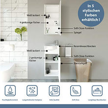 Planetmöbel - Set completo di mobili da bagno con lavabo e armadietto a specchio, colore bianco