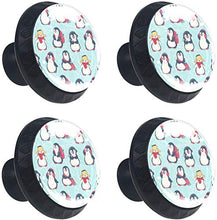 Cute Penguins Pomelli per Porta Set di 4 Pomelli per Mobili Manopole per Cassetti Cucina Armadio Vetro