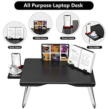 AboveTEK Tavolo per Laptop Pieghevole Extra Large - Scrivania da Letto per Computer Ergo da 17 "con Cassetto Estraibile, Supporto per Telefono/Tablet/Portabicchieri - Tavoli Resistenti da Divano