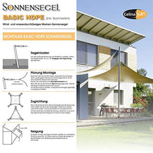 CelinaSun Tenda Parasole a Vela Giardino Balcone polietilene Basic HDPE Traspirante Rettangolare 4 x 6 m Antracite