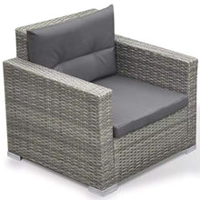 OUSEE Set Divani da Giardino 6 pz con Cuscini in Polyrattan Grigio