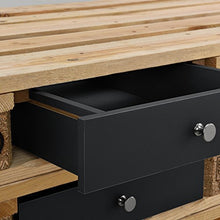 [en.casa] 4 x Cassetto per Euro Pallet Perfettamente integrabile - Nero - 9,5cmx37,5cmx44,5 cm