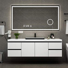 Specchio retroilluminato a Specchio, Specchio da Bagno Rettangolare Illuminato a LED Senza Cornice, Lente d'Ingrandimento + Smart Touch + Anti-Appannamento