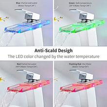 Auralum® Miscelatore LED RGB Monocomando per Lavabo Rubinetto Bagno a Cascata Miscelatori Vetro (Modèle 2)