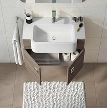 Bagno Italia Mobile Arredo Bagno 70+30 cm sospeso moderno disp. bianco grigio scuro larice con specchio Mobili 1 l