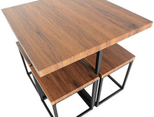 MOD. Assisi Set Tavolo Bar e 4 Sgabelli Marrone Sedie Mobili Relax
