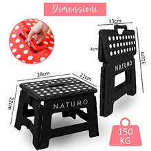 NATUMO® - Sgabello pieghevole di alta qualità, portata 150 kg, per cucina, bagno, giardino, per bambini e adulti