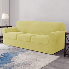 Su Subrtex - Copridivano a 3 posti, con 3 federe separate, per divano, protezione antiscivolo per mobili, colore: giallo chiaro - Arredi Casa