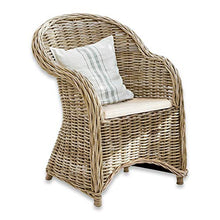 Loberon Poltrona Margate, Rattan, Cotone, Poliuretano, L/A/P ca. 65/90/75 cm, Marrone