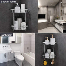 Colla Mensola Doccia, 2 Strati Porta Shampoo Doccia Autoadesivo, No Viti, Portaoggetti Oggetti da Muro Alluminio per Doccia Bagno (Triangolo)