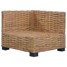 VidaXL - Divano angolare con cuscini in rattan naturale
