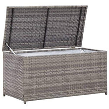 E E-NICES Baule da Giardino in Polyrattan 100x50x50 cm Grigio